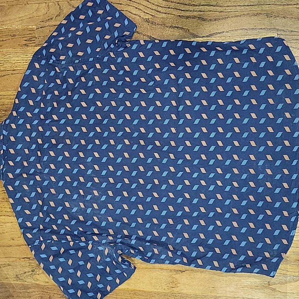 MBX Sz XL Blue and Orange Casual Button Down Shirt - Picture 5 of 6